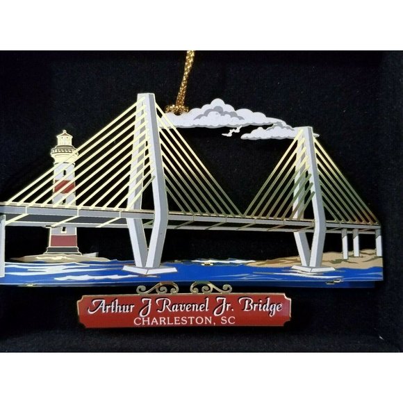 Charleston SC Ravenel Bridge Morris Lighthouse Ornament Brass Nations Tr… - Picture 2 of 5